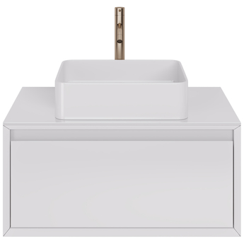 Тумба Dreja INSIGHT, 80 см, 1 ящик, белый глянец и раковина MyJoys Триумф, 99.9200 + 641266 - фото, отзывы, цена